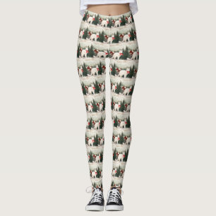 Turkish Angora Cat in Snow Christmas Leggings