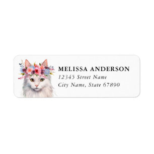 Turkish Angora Cat Return Address Labels