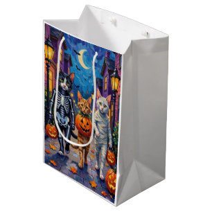 Turkish Angora Cats In Halloween Costumes Medium Gift Bag