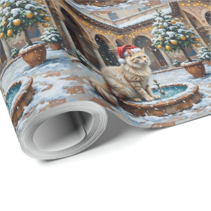 Turkish Angora Christmas Ottoman Courtyard Wrapping Paper