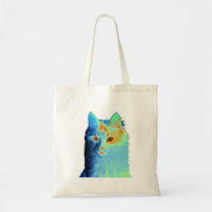 Turkish Angora - Neon Angora Cat Tote Bag
