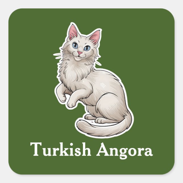 Turkish Angora Square Sticker (Front)