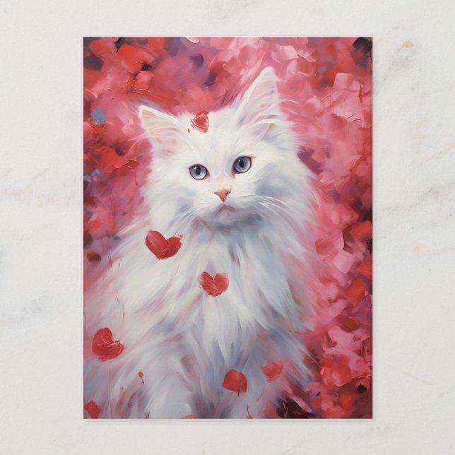 Turkish Angora Valentine's Day  Postcard (Front)