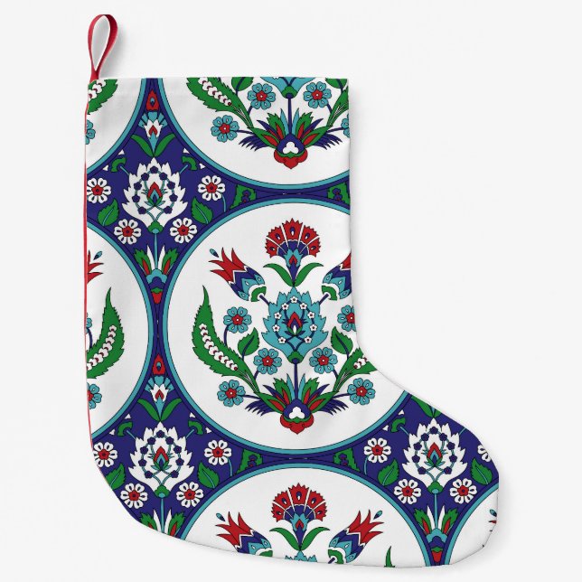 Turkish arabic, tulip flowers, seamless pattern. small christmas stocking (Front)