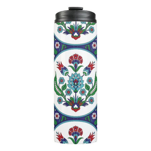 Turkish arabic, tulip flowers, seamless pattern. thermal tumbler (Front)