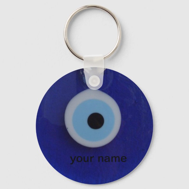 Turkish bead evil eye amulet tag  Keychain (Front)