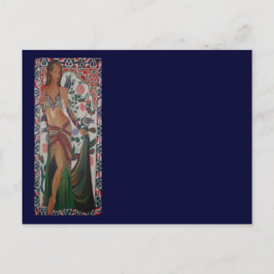 Turkish Belly Dancer With Traditional Art Backgrou Postcard