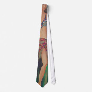 Turkish Belly Dancer With Traditional Art Backgrou Tie