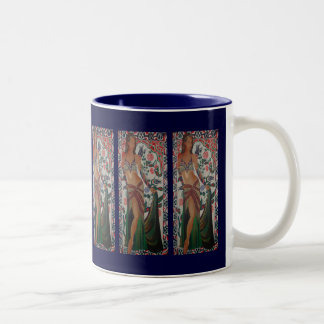 Turkish Belly Dancer With Traditional Art Backgrou Two-Tone Coffee Mug