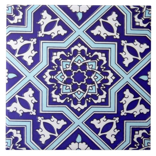 Image of Turkish Blue Design Ceramic Photo Tile