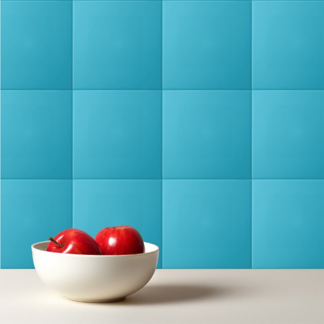 Turkish blue - Solid colour teal aqua blue Tile (Creator Uploaded)