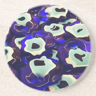Turkish Boncuk Eye Shaped Amulet Bizarre Art Coaster