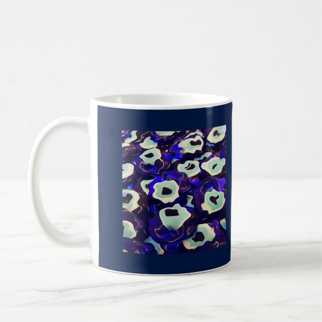Turkish Boncuk Eye Shaped Amulet Bizarre Art Coffee Mug (Left)