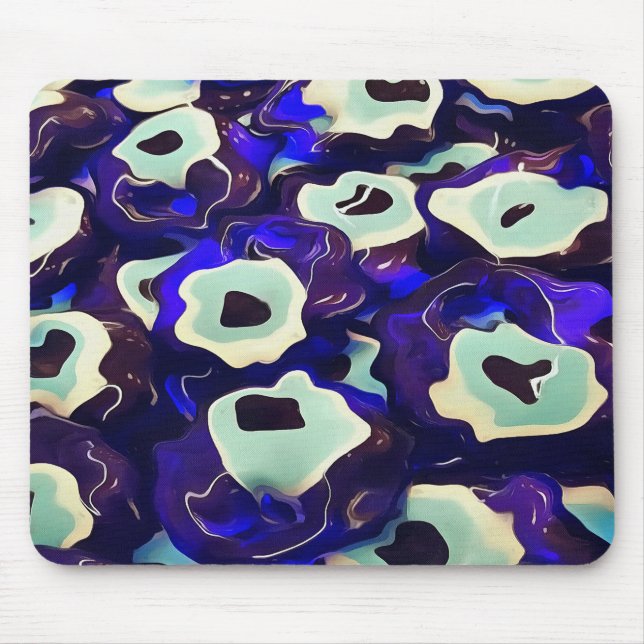 Turkish Boncuk Eye Shaped Amulet Bizarre Art Mouse Mat (Front)