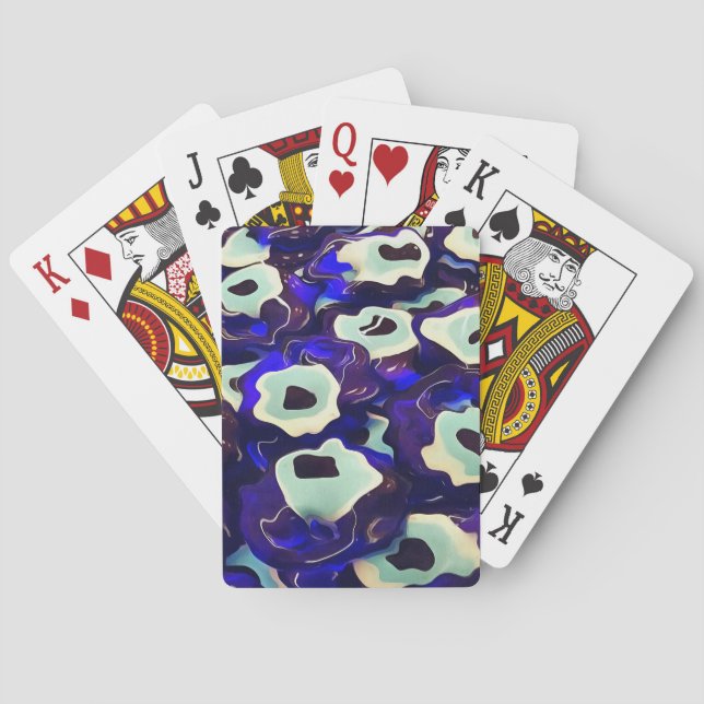 Turkish Boncuk Eye Shaped Amulet Bizarre Art Playing Cards (Back)