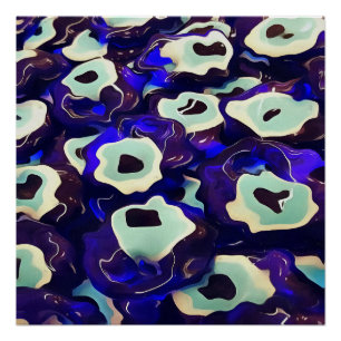 Turkish Boncuk Eye Shaped Amulet Bizarre Art Poster