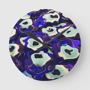 Turkish Boncuk Eye Shaped Amulet Bizarre Art Round Clock