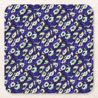 Turkish Boncuk Eye Shaped Amulet Bizarre Art Square Paper Coaster
