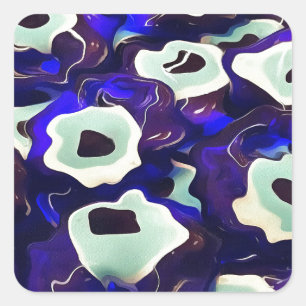 Turkish Boncuk Eye Shaped Amulet Bizarre Art Square Sticker