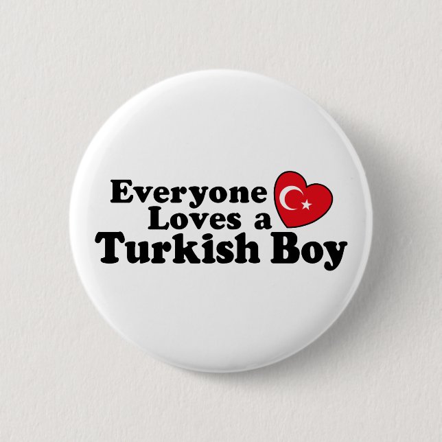 Turkish Boy 6 Cm Round Badge (Front)