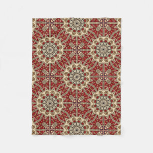 Turkish carpet kaleidoscope fleece blanket
