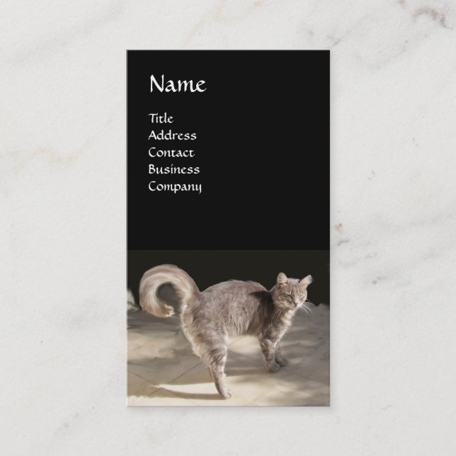 TURKISH CAT MONOGRAM BUSINESS CARD (Front)