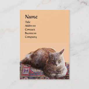 TURKISH CAT ON THE OLD CARPET MONOGRAM BUSINESS CARD