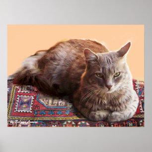 TURKISH CAT ON THE OLD CARPET POSTER