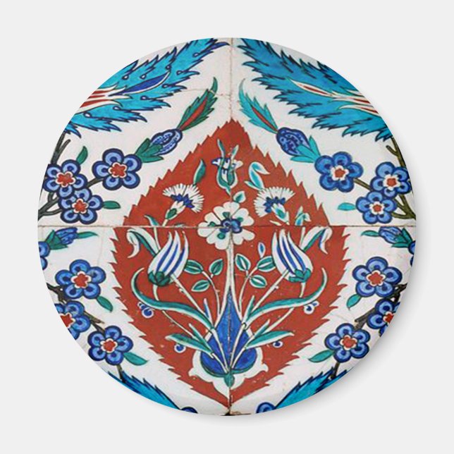 Turkish Ceramic Floral Magnet (Front)
