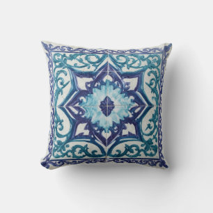 Turkish Ceramic Tile Pillow Star Rosette