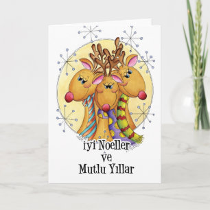 Turkish Christmas Card - Reindeer - İyi Noeller ve