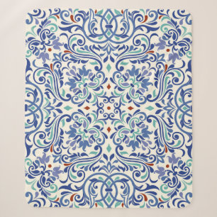 Turkish Colourful: Endless Tile Elegance. Sherpa Blanket