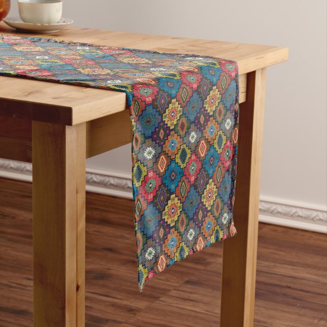 Turkish Colourful Ethnic Motif Pattern  Long Table Runner (In Situ)
