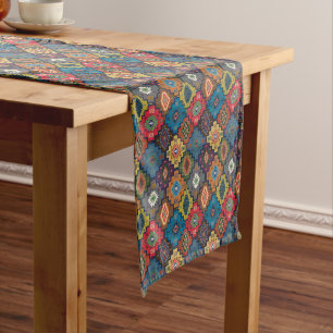 Turkish Colourful Ethnic Motif Pattern Short Table Runner