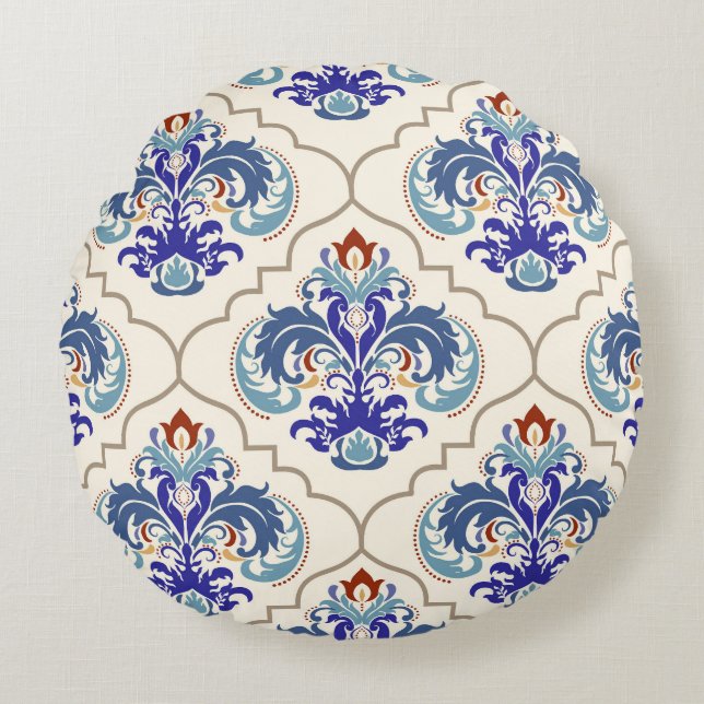 Turkish Colourful Pattern: Endless Beauty. Round Cushion (Front)