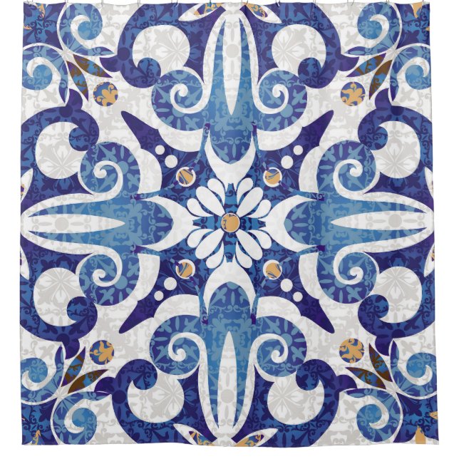 Turkish Colourful: Vintage Eastern Pattern Shower Curtain (Front)