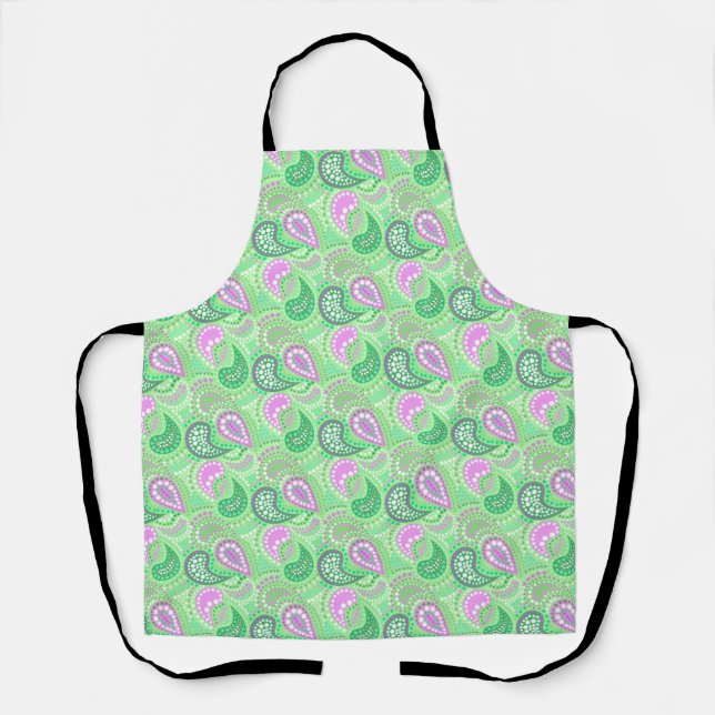 Turkish cucumbers abstract polka dot pattern apron (Front)