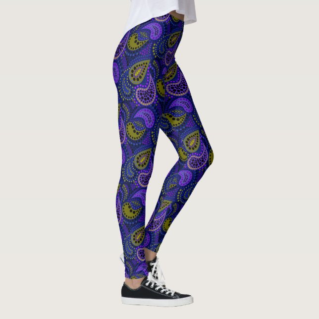 Turkish cucumbers abstract polka dot pattern  leggings (Right)