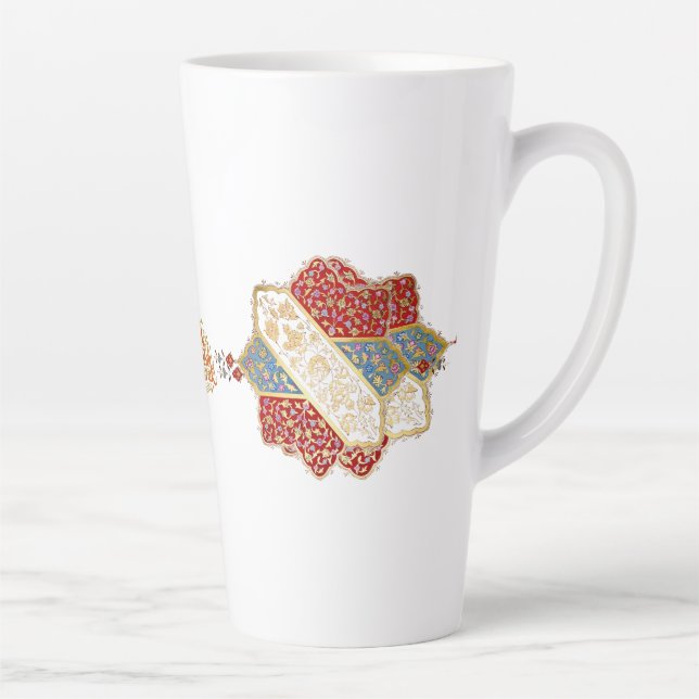 Turkish design elegant Eid Mubarak  Latte Mug (Right)
