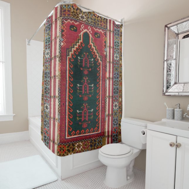 Turkish design of beautiful carpet shower curtain (In Situ)