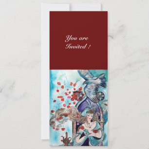 TURKISH FAIRY TALE ,bright red blue white Invitation