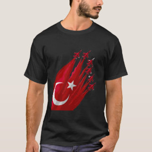 Turkish Flag American US Flags Jet Heritage Turkey T-Shirt