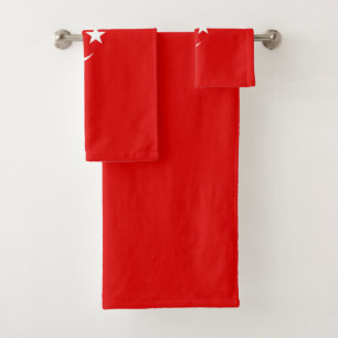 Turkish flag bath towel set