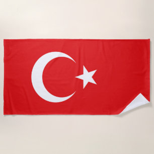 Turkish flag beach towel