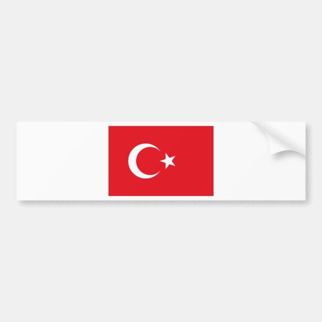 Turkish Flag Bumper Sticker (Front)