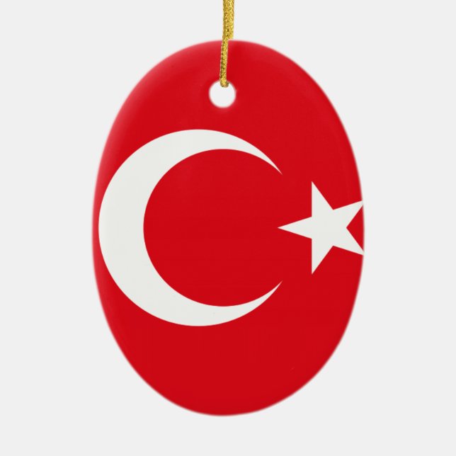 Turkish Flag Ceramic Tree Decoration (Front)
