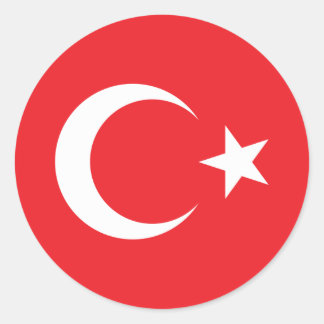 Turkish Flag Circle Classic Round Sticker