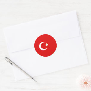 Turkish flag classic round sticker