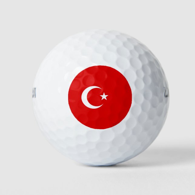 Turkish flag golf balls (Front)