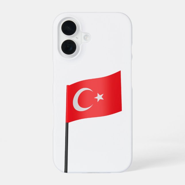 Turkish flag  iPhone 16 case (Back)